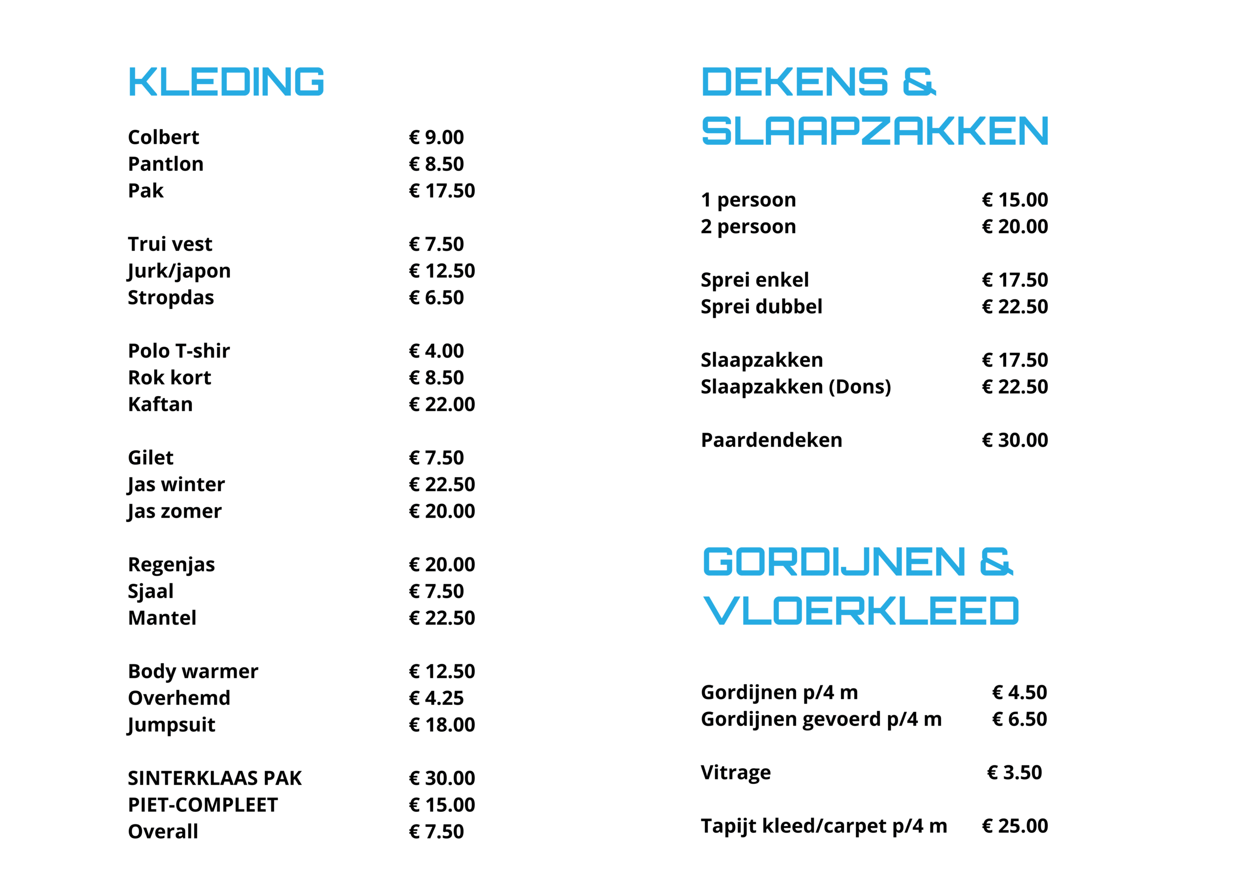 a2 pricelist wcz 1a