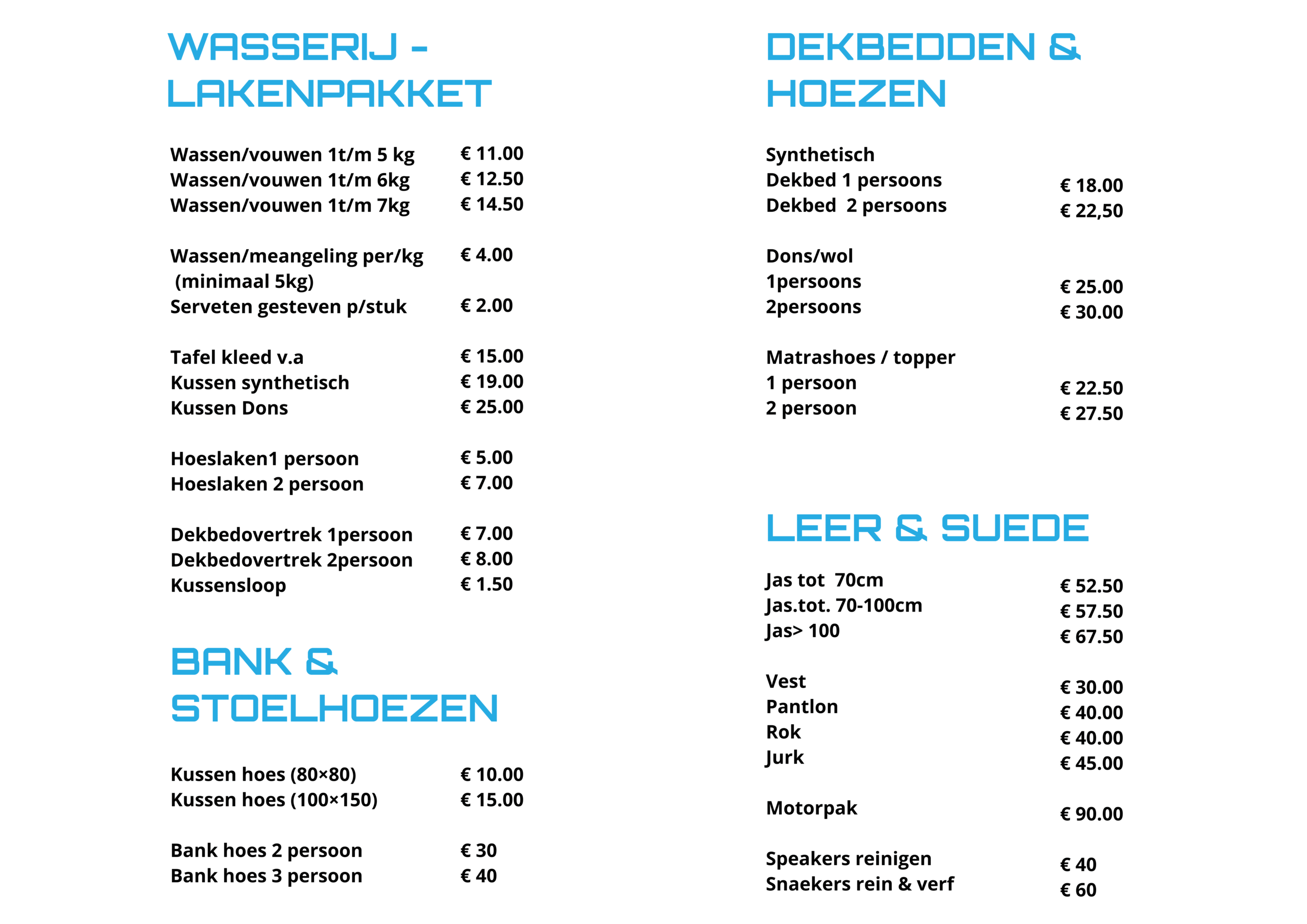 a2 pricelist wcz 1b